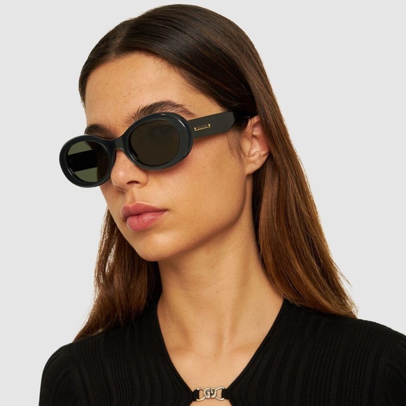 Gucci Accessories - NEW GG1587S 001 GUCCI BLACK GREEN OVAL WOMEN GUCCI SUNGLASSES